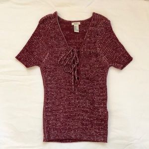 Forever 21 Lace-up Shirt